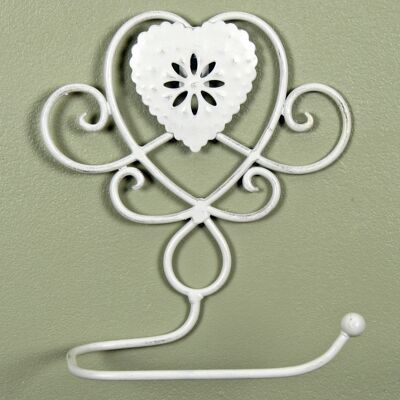 Heart Lattice Loo Roll Holder, White