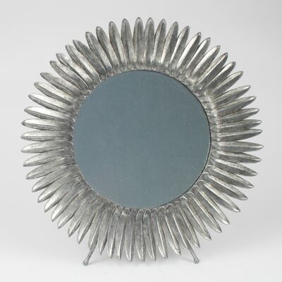 Circular Standing Mirror Silver