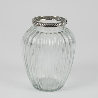 Ribbed T-Light Vase, Small CLEAR