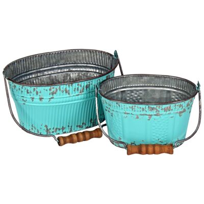Oval Pots with Handles S/2 (Small)