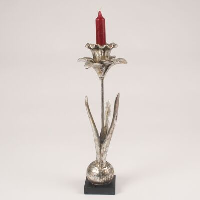 DAFFODIL CANDLEHOLDER SIL 34cm