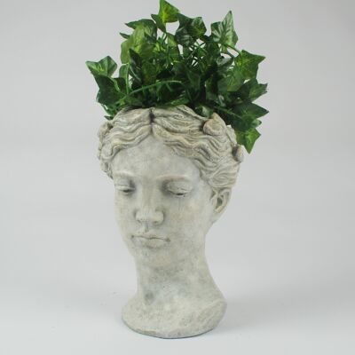 Cherub head planter, 16cm cem