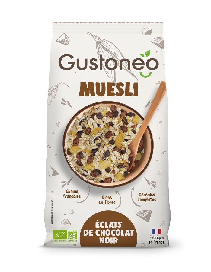 Organic muesli with dark chocolate chips 325g