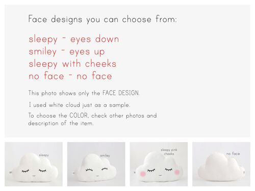 Beige Cloud Cushion - Sleepy With Cheeks
