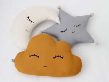 Coussin Nuage Moutarde - Sans Visage 2