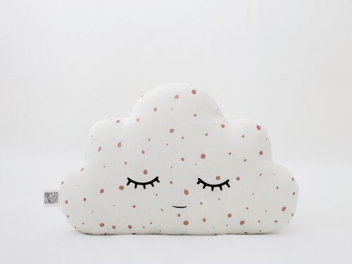 White With Bronze Dots Cloud Cushion