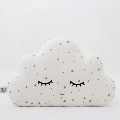 White With Bronze Dots Cloud Cushion
