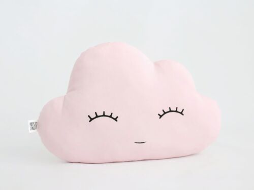 Pale Pink Cloud Cushion - Smiley (eyes up)