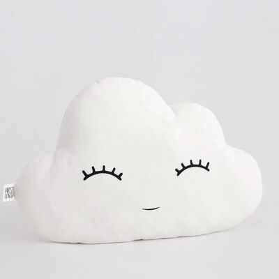 Coussin Nuage Blanc - Smiley (yeux levés)