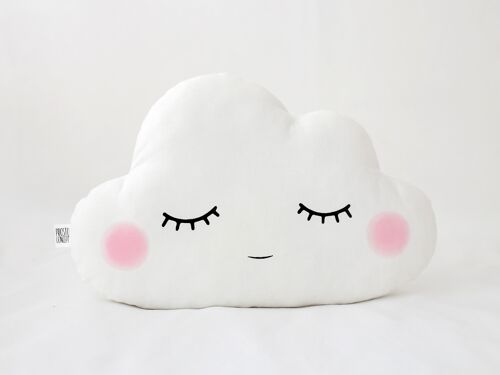White Cloud Cushion - Sleepy With Cheeks