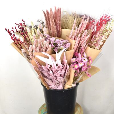 Mix dried flowers - 15 varieties - pink