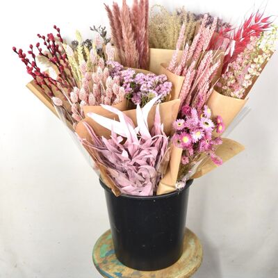 Mix dried flowers - 15 varieties - pink