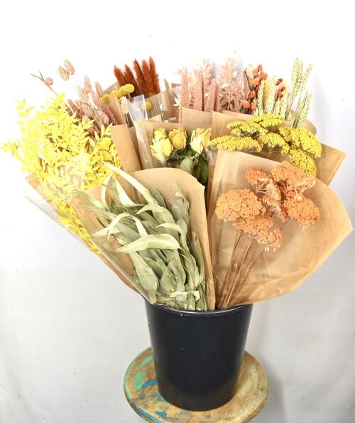 Mix dried flowers - 15 varieties - Orange