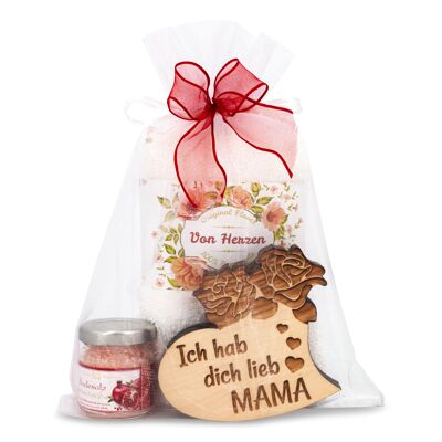 Gift set mom heart with towel white