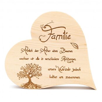 Famille de coeur de pin parasol avec arbre - 25cm 2