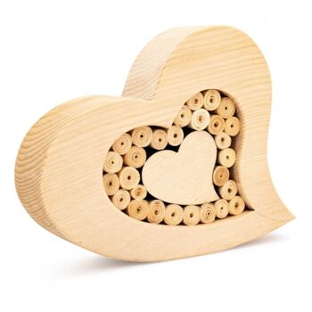 Coeur de pin avec coeur vide avec des rouleaux de pin 14cm 3