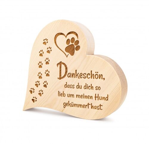 Zirbenherz Danke Hund 25cm