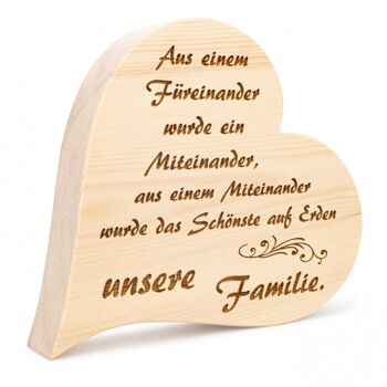 Zirbenherz Notre famille 20cm 3