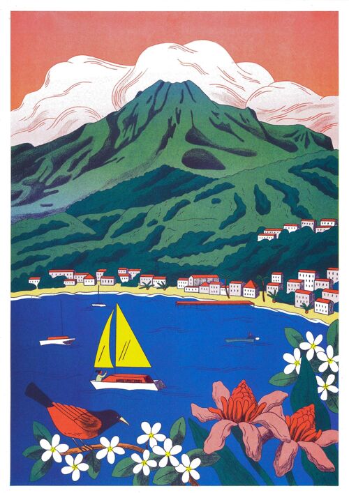 Affiche Anne-Hélène Dubray - La Martinique, La Montagne Pelée