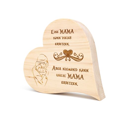 Zirbenherz Eine Mama kann vieles ersetzen - 12cm - unsere Mama