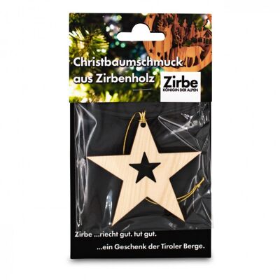 Christbaumschmuck aus Zirbe Stern