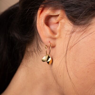 Bi-material heart hoop earrings