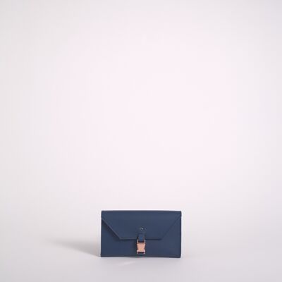 Tobacco Wallet Azul Marino / Broche Rosa Metálico
