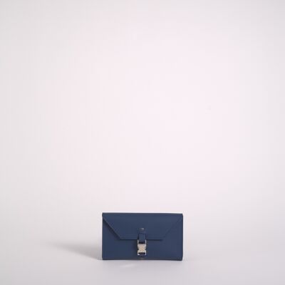 Tobacco Wallet Azul Marino / Broche Plateado Metálico