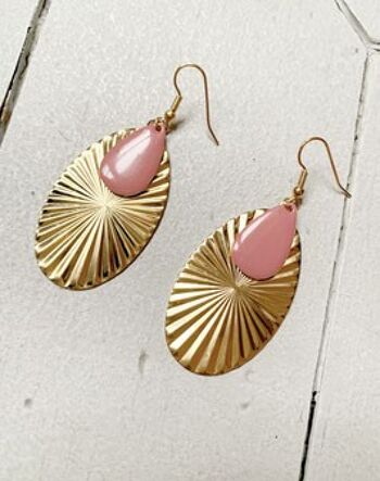 Boucles d'oreilles SUN vieux rose 1