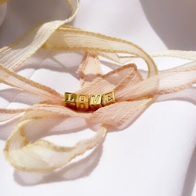 Bracelet Love - Tie and Dye Crème/Fuschia