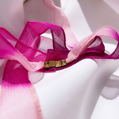 Bracelet Love - Tie and Dye Fuschia/Rose