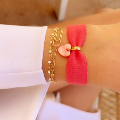 Bracelet Summer - Rose - Coeur vert