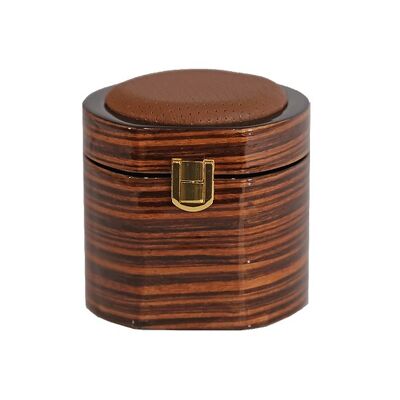 Rigid Case MT Travel -Single - Zebrano Wood/Brown Leather