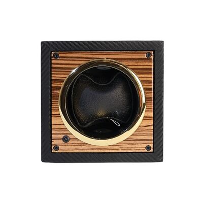 Single Watch Winder MT MINI, Black Carbon, Zebrano Wood - small