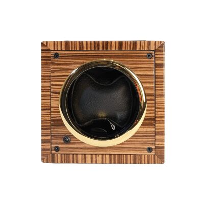 Single Watch Winder MT MINI, Zebrano Wood - Black Leather - large