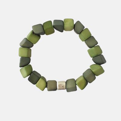 Leticia Maxi Square Tagua Nut Bracelet - Green