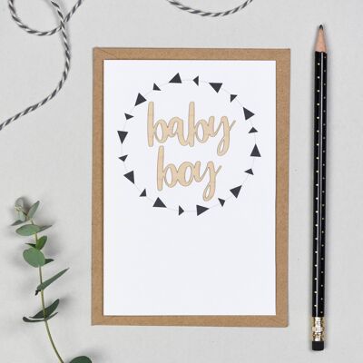 Baby Boy Wooden Words Card