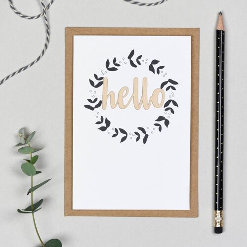 Hello Wooden Words Card