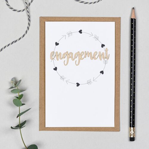 Engagement Wooden Words Card