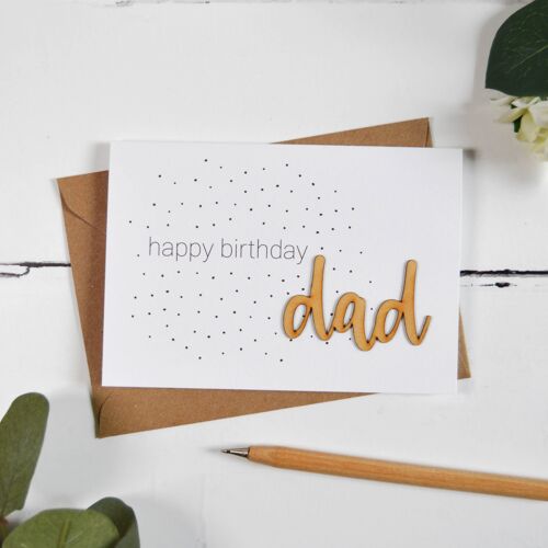 Happy Birthday Dad Wooden Words Card