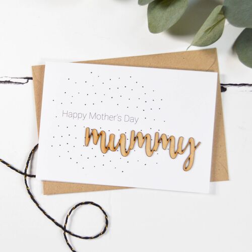 Happy Mother's Day Mummy Wooden Words Card