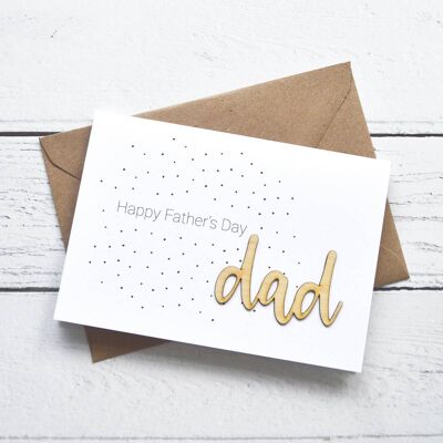 Tarjeta de palabras de madera feliz día del padre papá