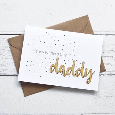 Happy Father's Day Daddy Wortkarte aus Holz