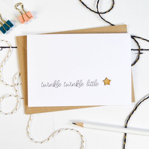 Twinkle Twinkle Little Wooden Star Card