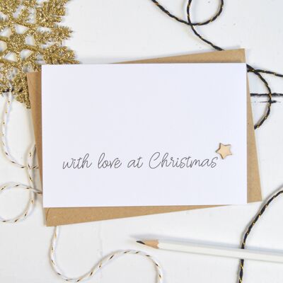 Carte étoile en bois With Love At Christmas