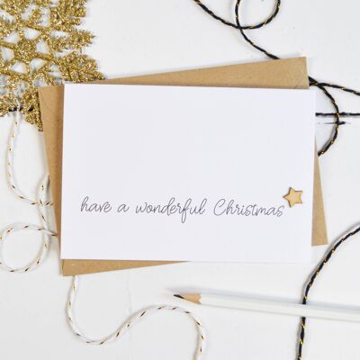 Have A Wonderful Christmas Wooden Star Card