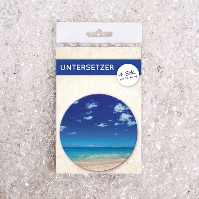 Coasters Set Photo Sand Beach