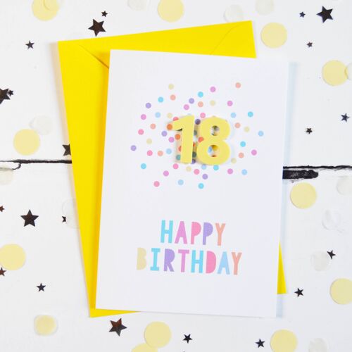 18th Birthday Lemon Acrylic Confetti Card