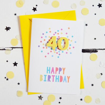 Carta di coriandoli acrilici al limone per il 40° compleanno