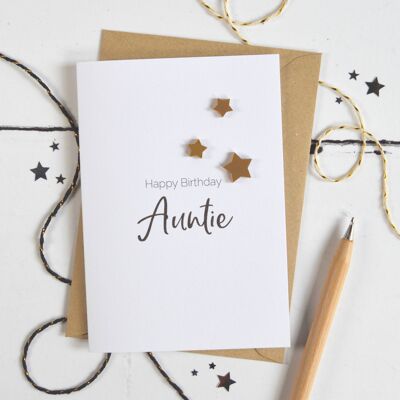 Carte Joyeux Anniversaire Auntie Étoiles Acryliques